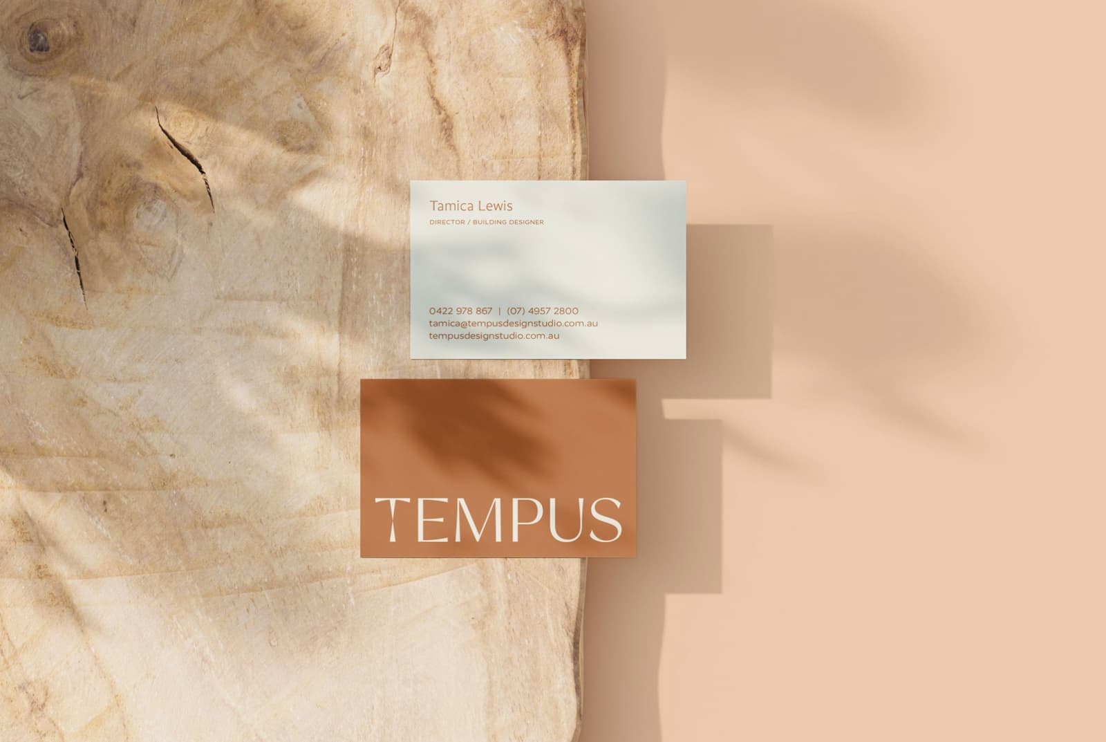 Brand identity printed collateral on textured surface