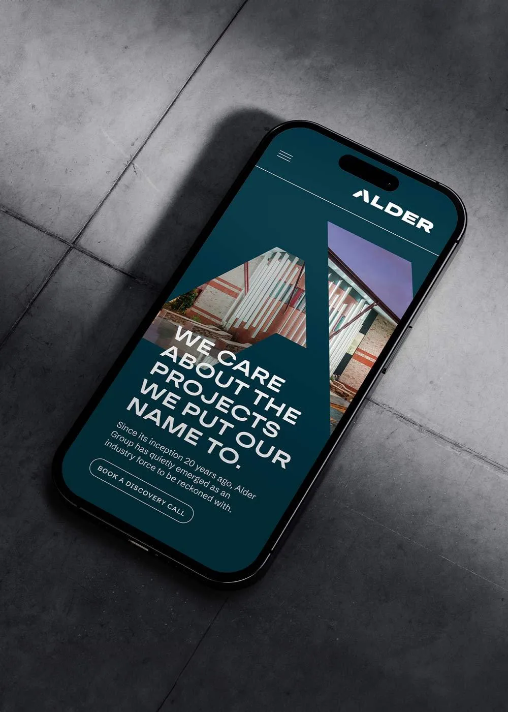 Responsive WordPress site on a mobile device